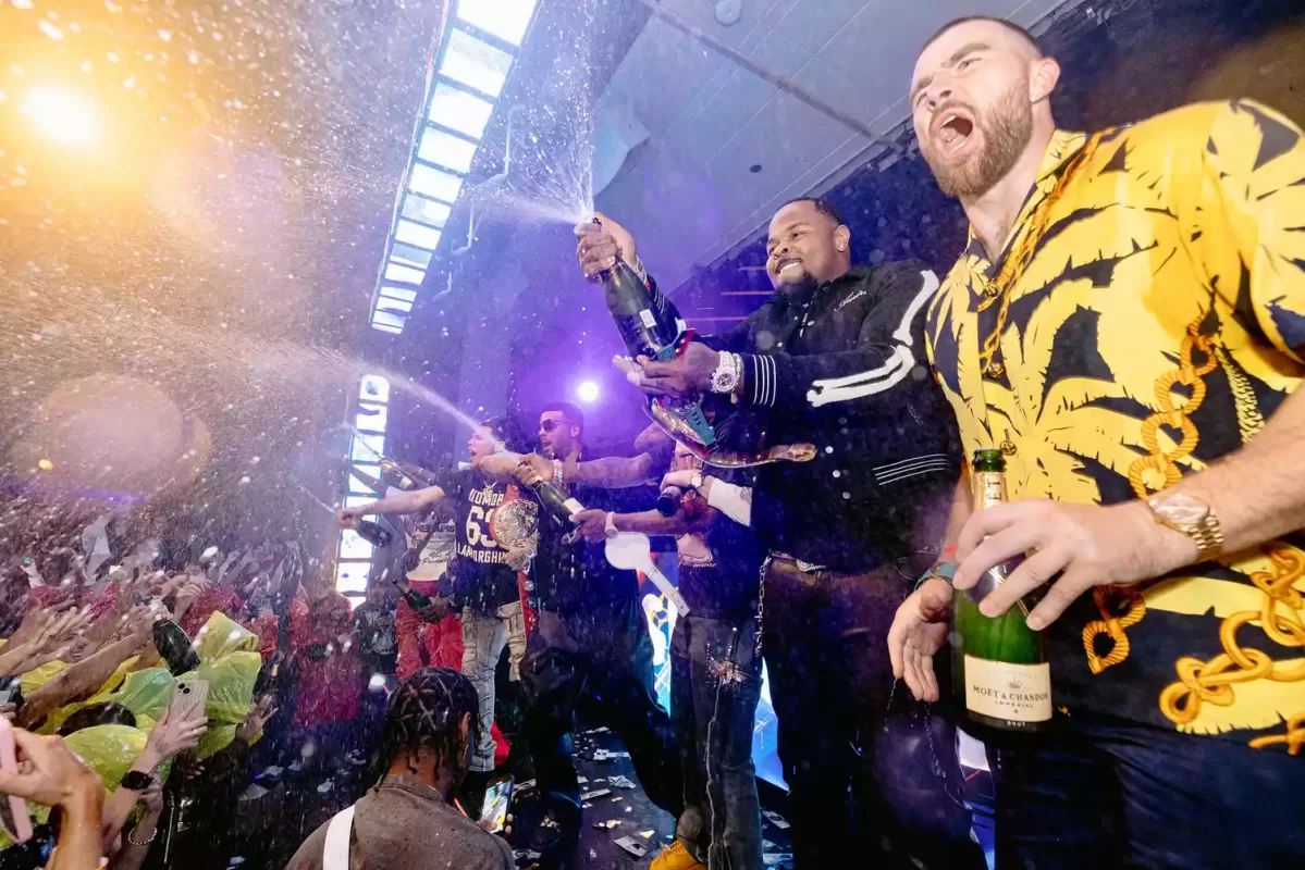 Travis Kelce Parties in Las Vegas with Patrick Mahomes After Returning from Visiting Taylor Swift in Sydney
