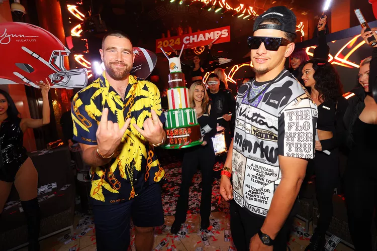 Travis Kelce Parties in Las Vegas with Patrick Mahomes After Returning from Visiting Taylor Swift in Sydney
