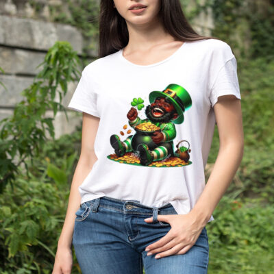 Black African American Leprechaun Gold Saint Patrick’s Day shirt