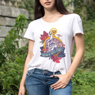Bunny Follow The White Rabbit Skeleton shirt