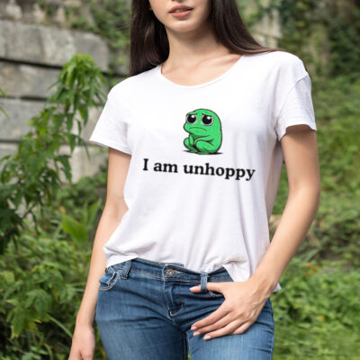 Cute frog I am unhoppy shirt