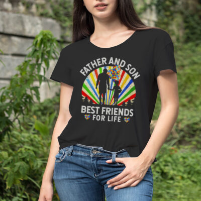 Father And Son Best Friends For Life Autism Awareness T Shirt