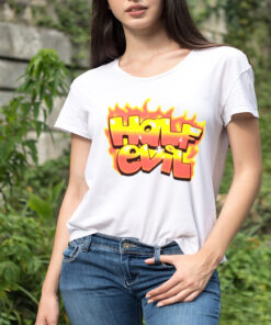 Half evil evil brushed flame shirt