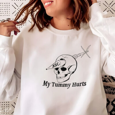 My tummy hurts skull shirt