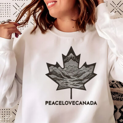 Peace Love Canada Maple Leaves Mountain And River The New Plc Classic T shirt