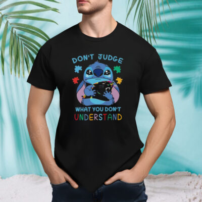 Stitch Carolina Panthers Autism Awareness Don’t Judge What you Don’t Understand Shirt