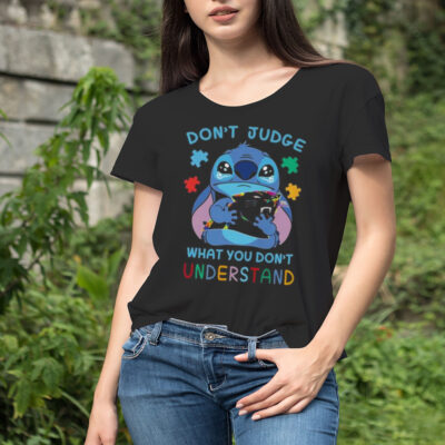 Stitch Carolina Panthers Autism Awareness Don’t Judge What you Don’t Understand Shirt