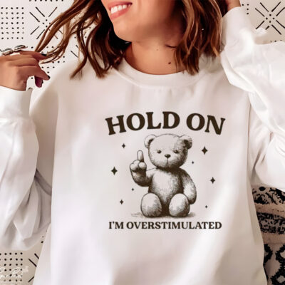 Teddy hold on I’m overstimulated shirt