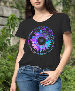 Tie Dye Be Kind Autism Awareness Kindness Sunflower Puzzle Shirt