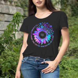 Tie Dye Be Kind Autism Awareness Kindness Sunflower Puzzle Shirt
