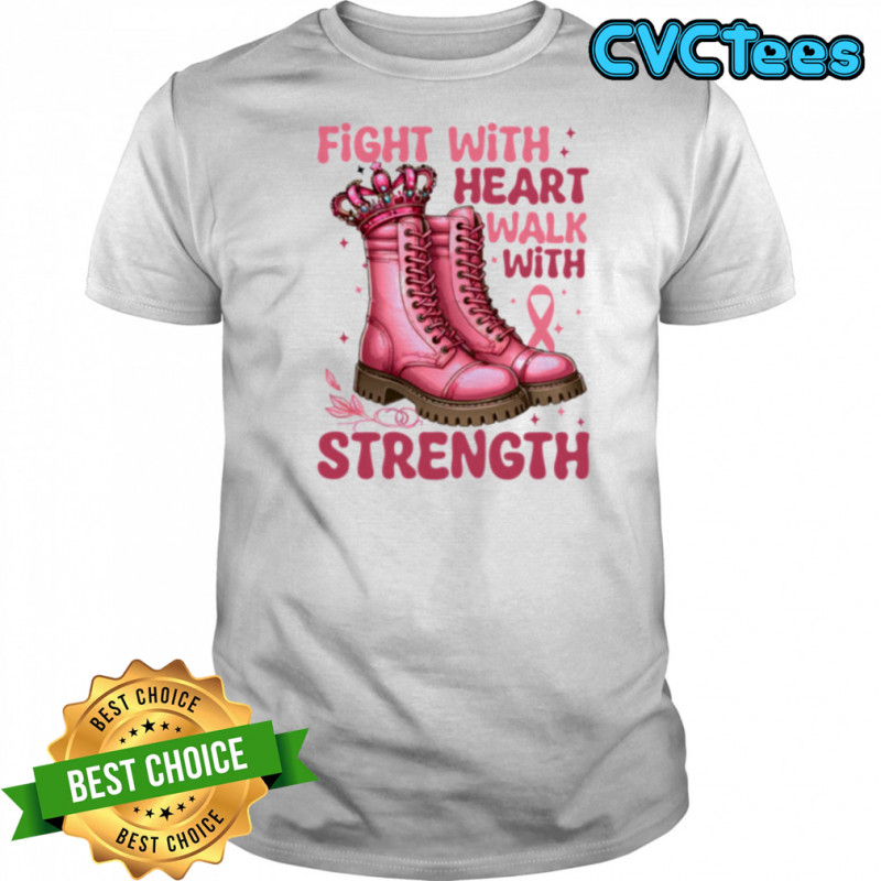 Breast Cancer Boots Pink Ribbon October Awareness Month Walk Pullover Shirt