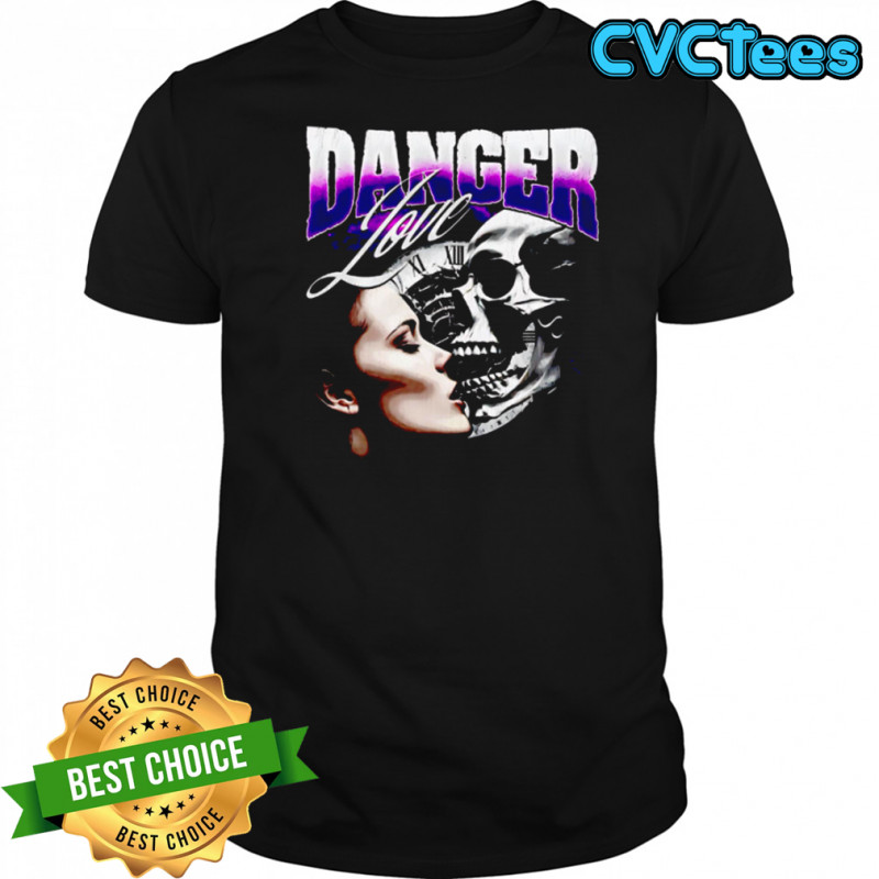 Danger Love Skull Kiss Girl retro shirt