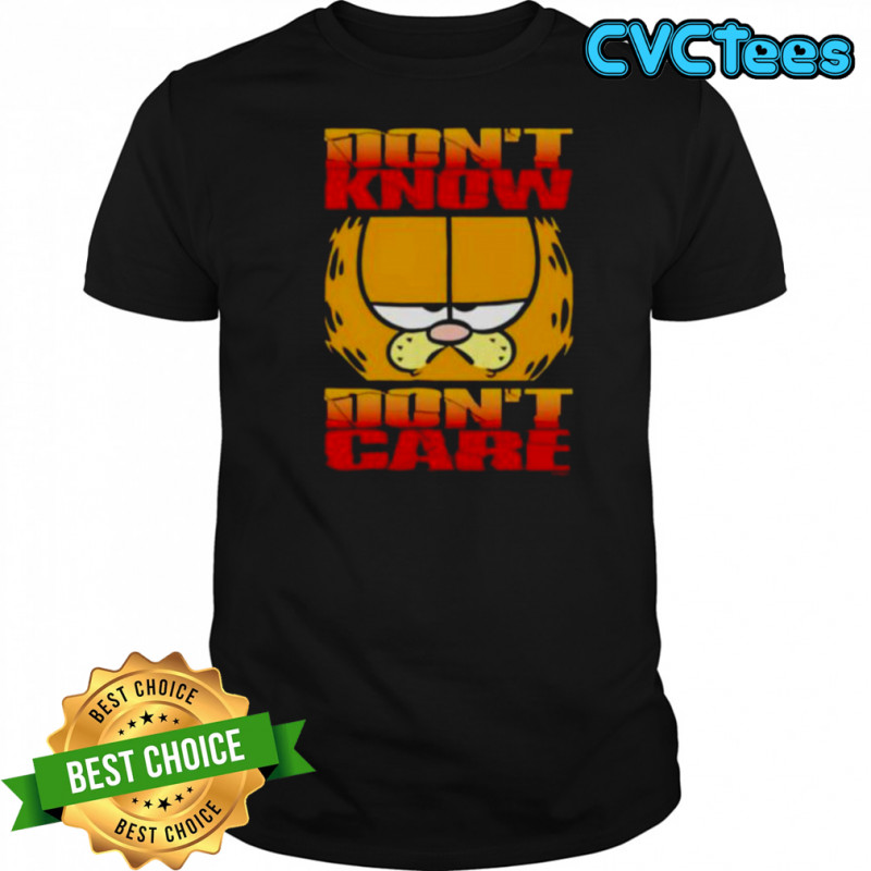Don’t know don’t care orange cat shirt