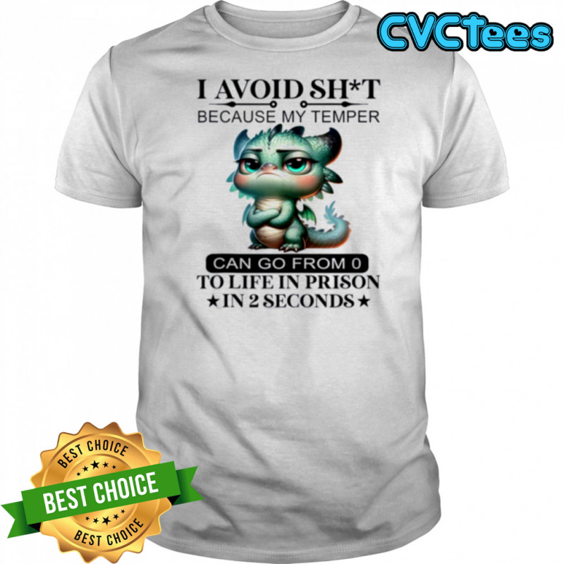 I Avoid Sht Because My Temper Can Go From 0 To Like Prison Shirt
