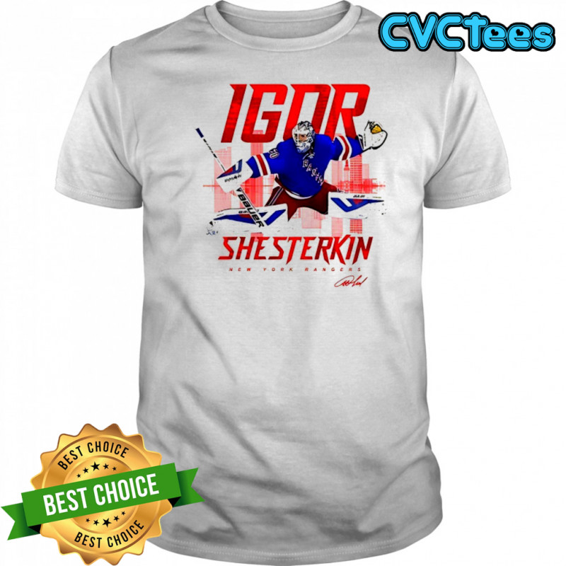 Igor Shesterkin New York Rangers skyline signature shirt