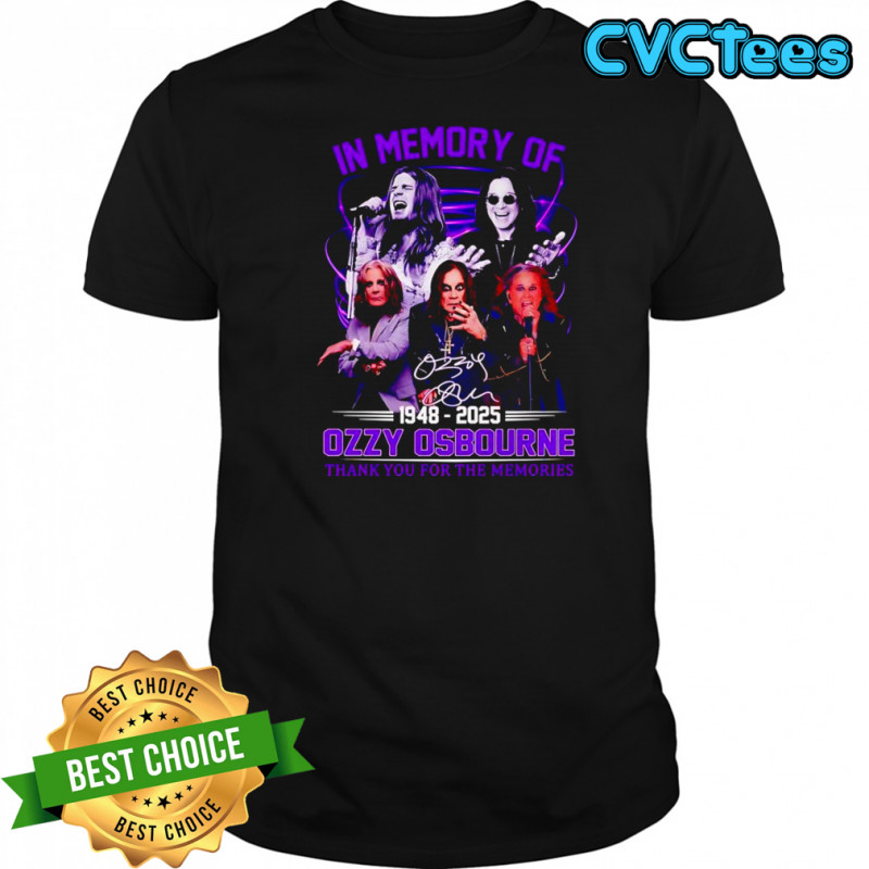 In memory of 1948 2025 Ozzy Osbourne thank you for the memories shirt