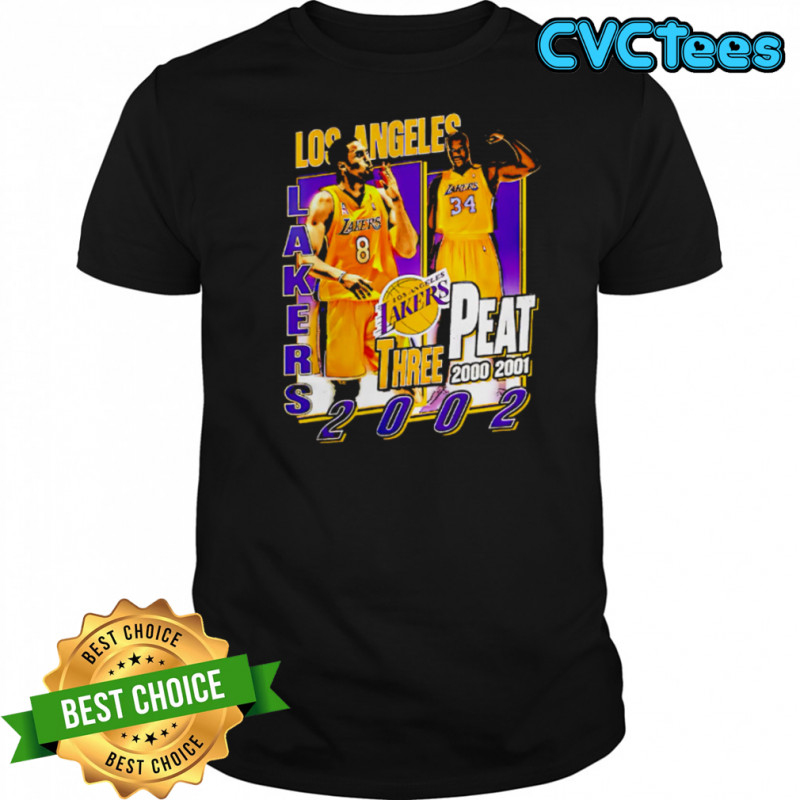Los Angeles Lakers three Peat 2000-200-2002 Kobe and Shaq shirt