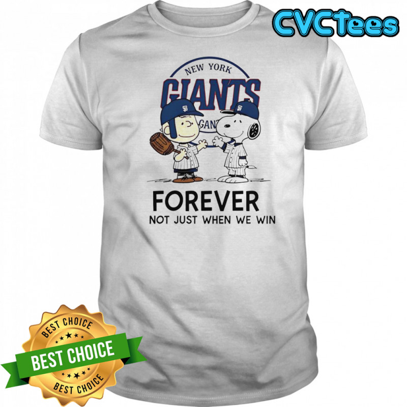 New York Giants Charlie Brown Snoopy Giants Forever Not Just When We Win T-Shirt