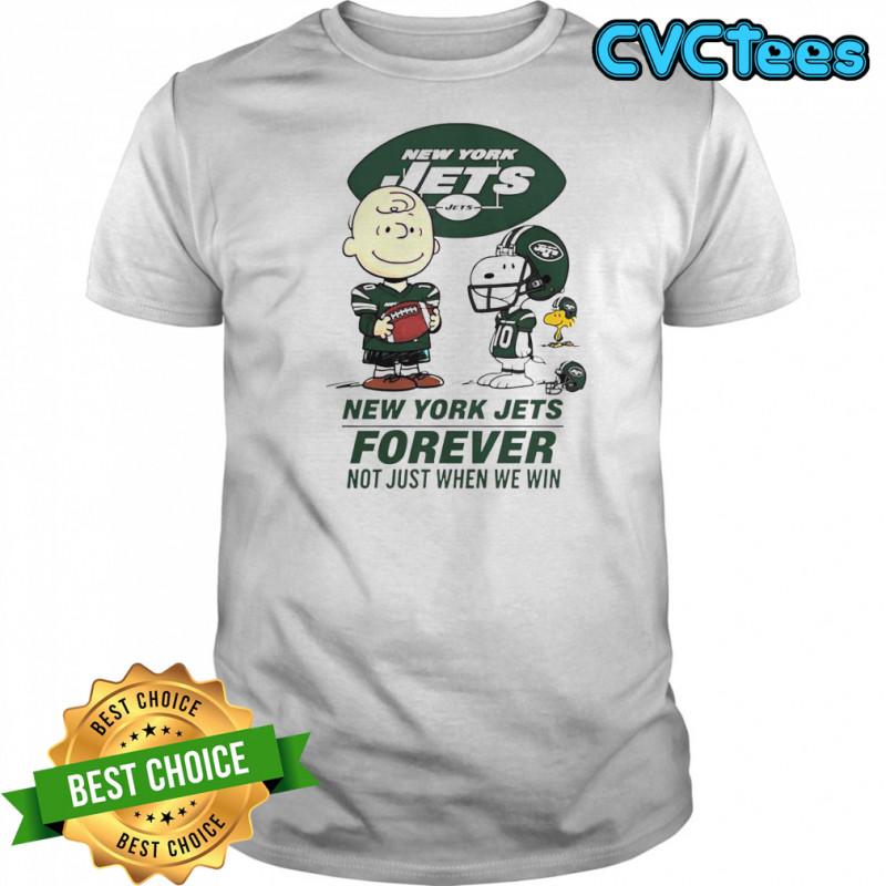 New York Jets Charlie Brown Snoopy Jets Forever Not Just When We Win T-Shirt