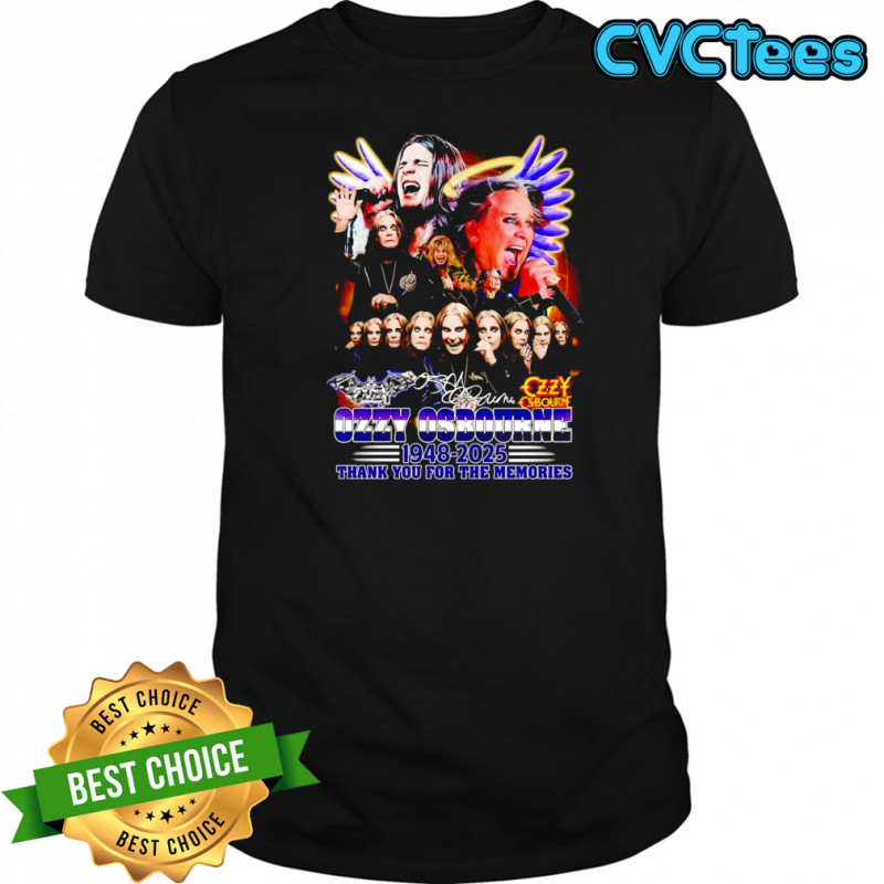 Ozzy Osbourne 1948 2025 thank you for the memories signature shirt
