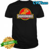 Saugusaurus Orange Dinosaur logo shirt
