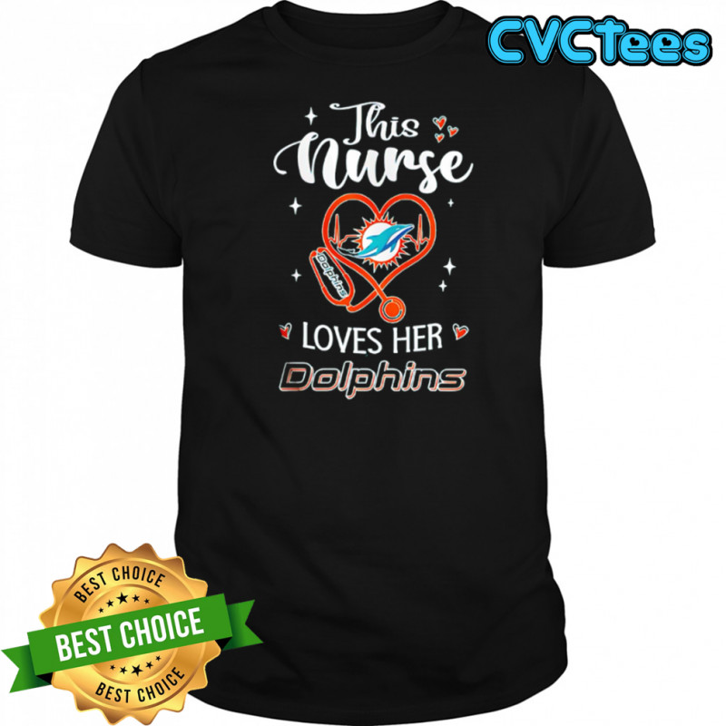 This nurse love her Miami Dolphins shirt