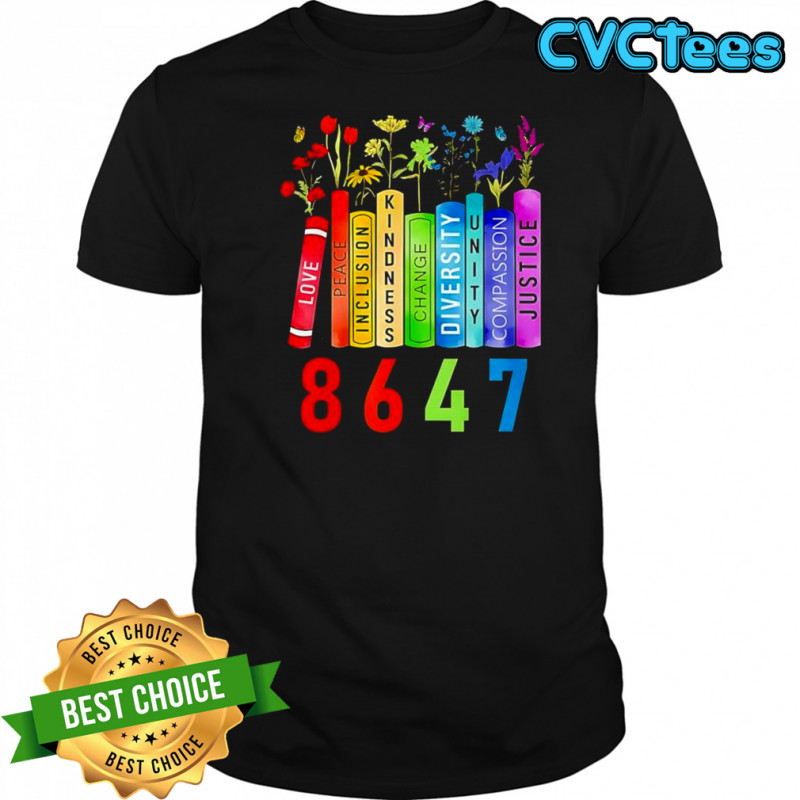 8647 Equal Rights Book Flower shirt