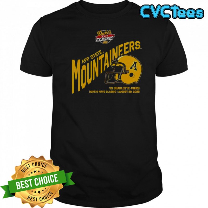 Appalachian State Mountaineers Football Duke’s Mayo Classic 2025 Helmet T-Shirt