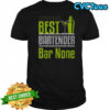 Best Bartender Bar None Neon Green Cocktail Shaker & Martini Glass T-Shirt
