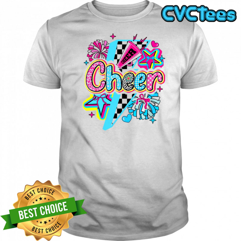 Cheer Mom Cheerleader Coquette Bow Colorful Football Season shirt