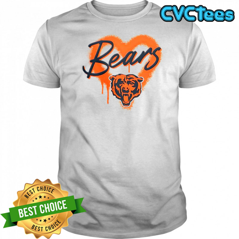 Chicago Bears Football Spray Heart T-Shirt