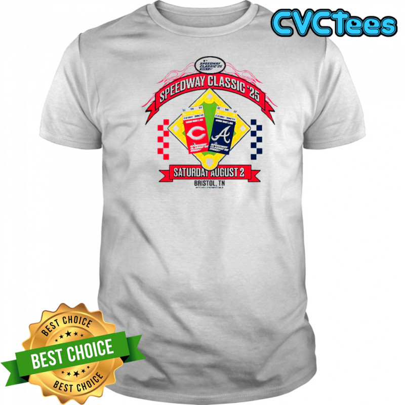 Cincinnati Reds vs Atlanta Braves 2025 MLB Speedway Classic Arch T-Shirt
