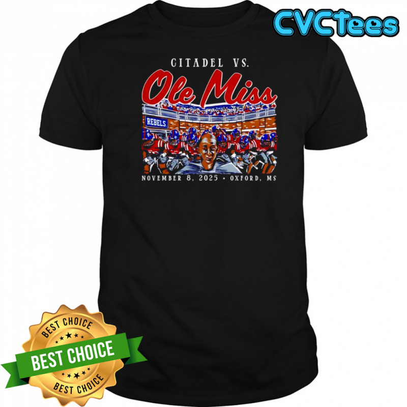 Citadel Bulldogs vs Ole Miss Rebels football game day 2025 shirt