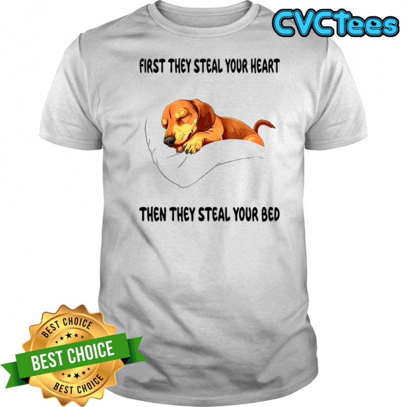 Dachshund sleep first they steal your heart then they steal your bed shirt