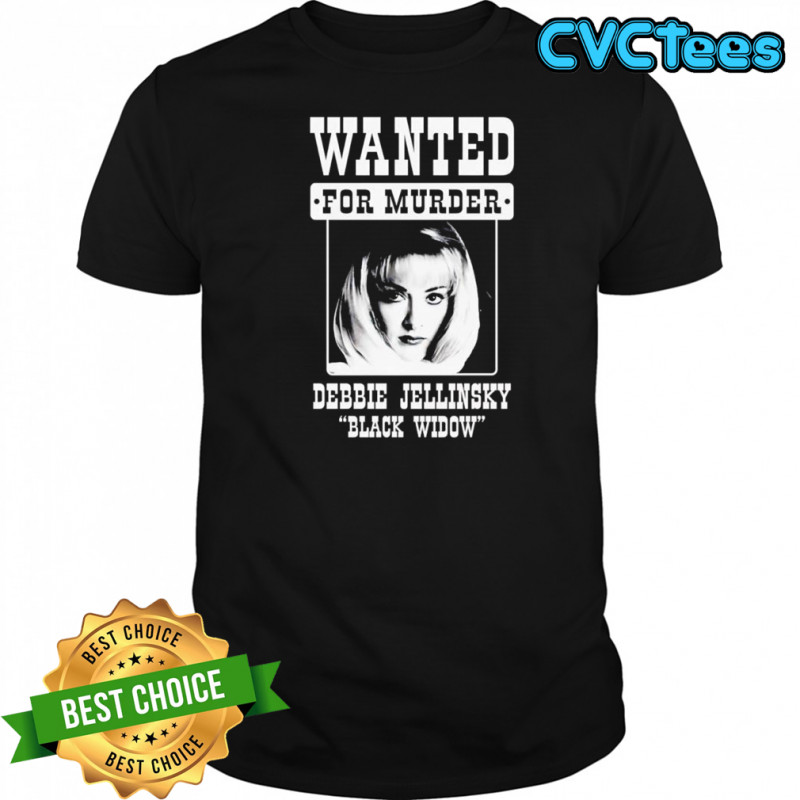 Debbie Jellinsky black widow wanted for murder shirt