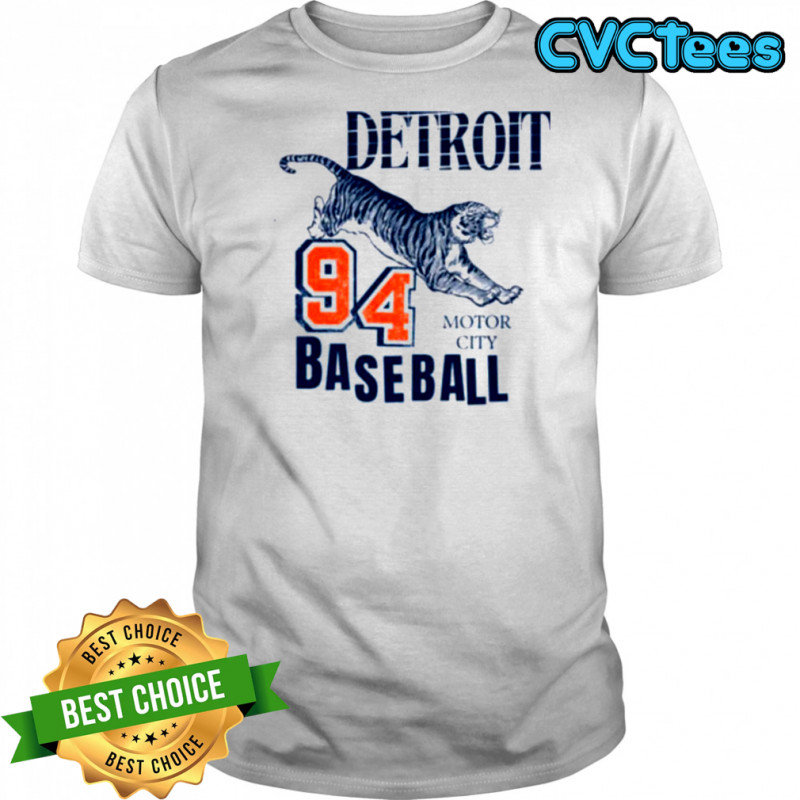 Detroit Motor City Baseball Tiger Graphic T Shirt