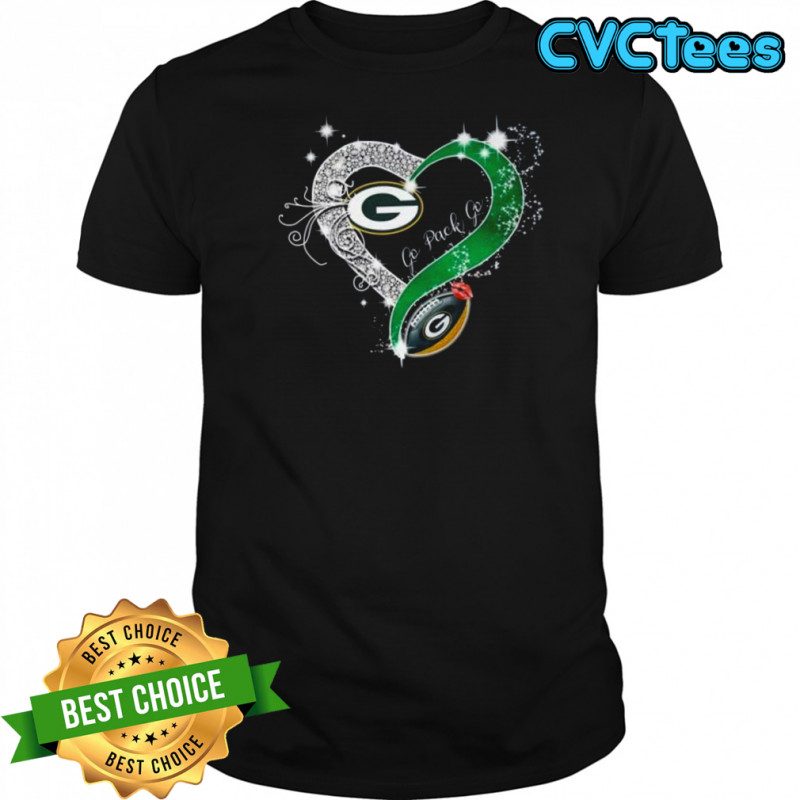 Green Bay Packers Go Pack Go Diamond Heart 2025 Shirt