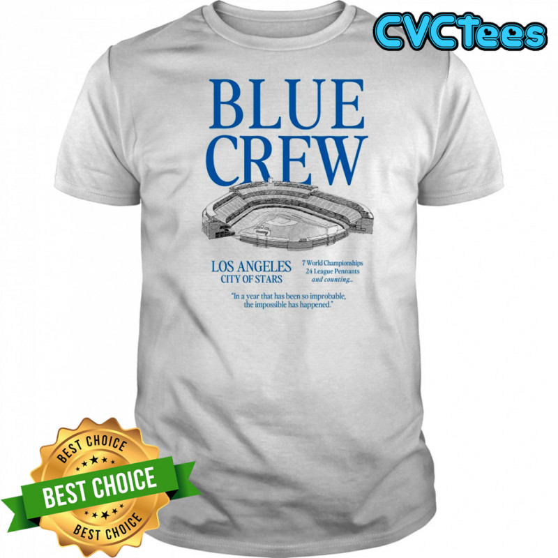 Los Angeles Dodgers Blue Crew Unisex Heavyweight T Shirt