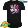 Mermaid Riding A Unicorn Girls Women Kids Adults Rainbow shirt