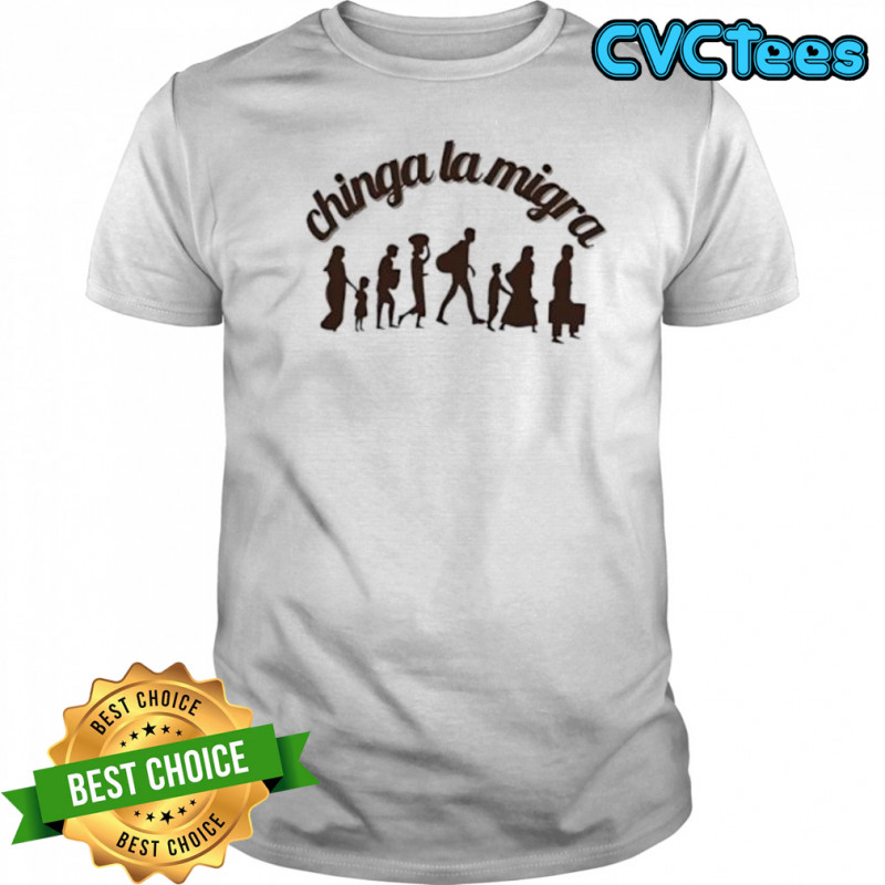 Migrant silhouette protest chinga LA migra shirt