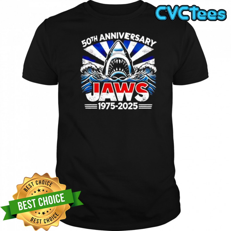 50th Anniversary Jaws 1975-2025 Shark Movie shirt