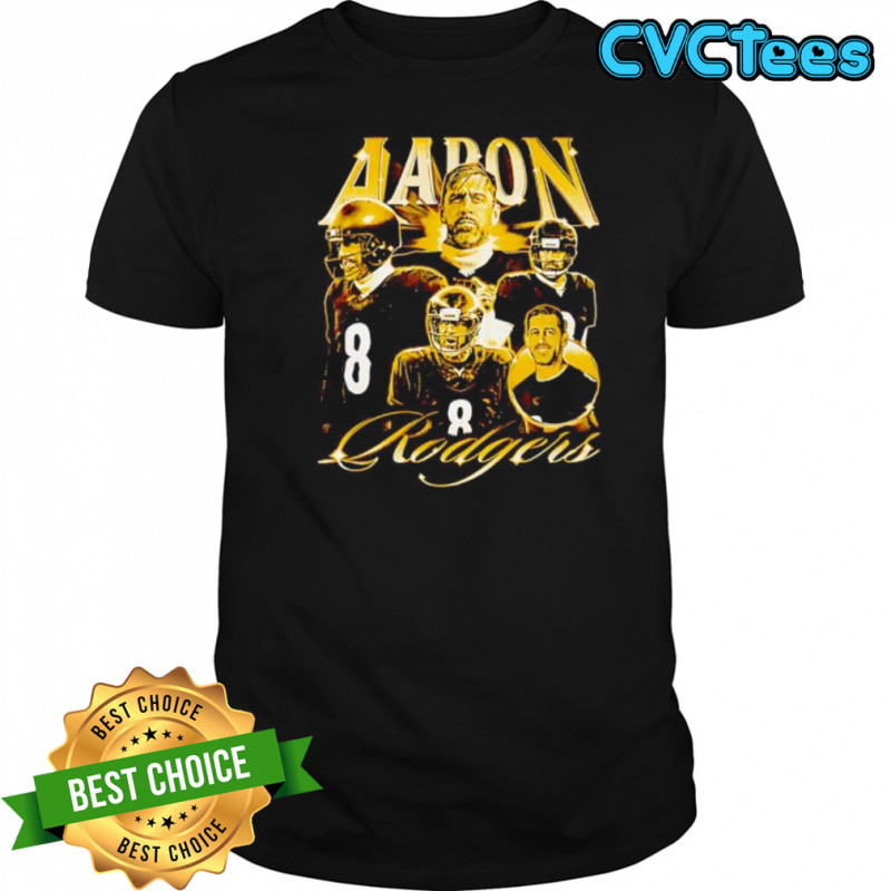 Aaron Rodgers 8 vintage football player collage graphic shirt