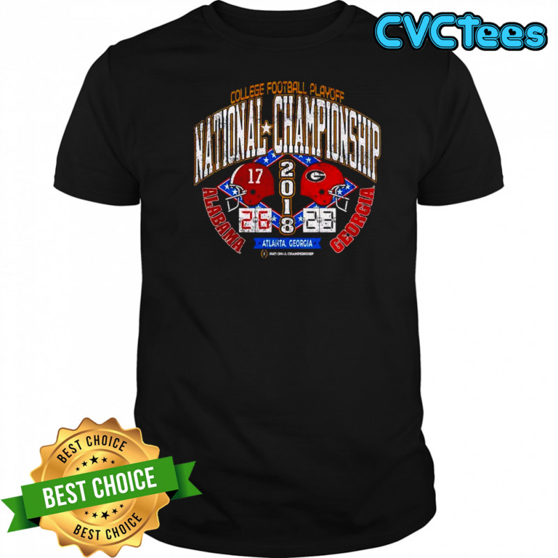 Alabama vs Georgia National Championship game 2018 college football playoff retro shirt
