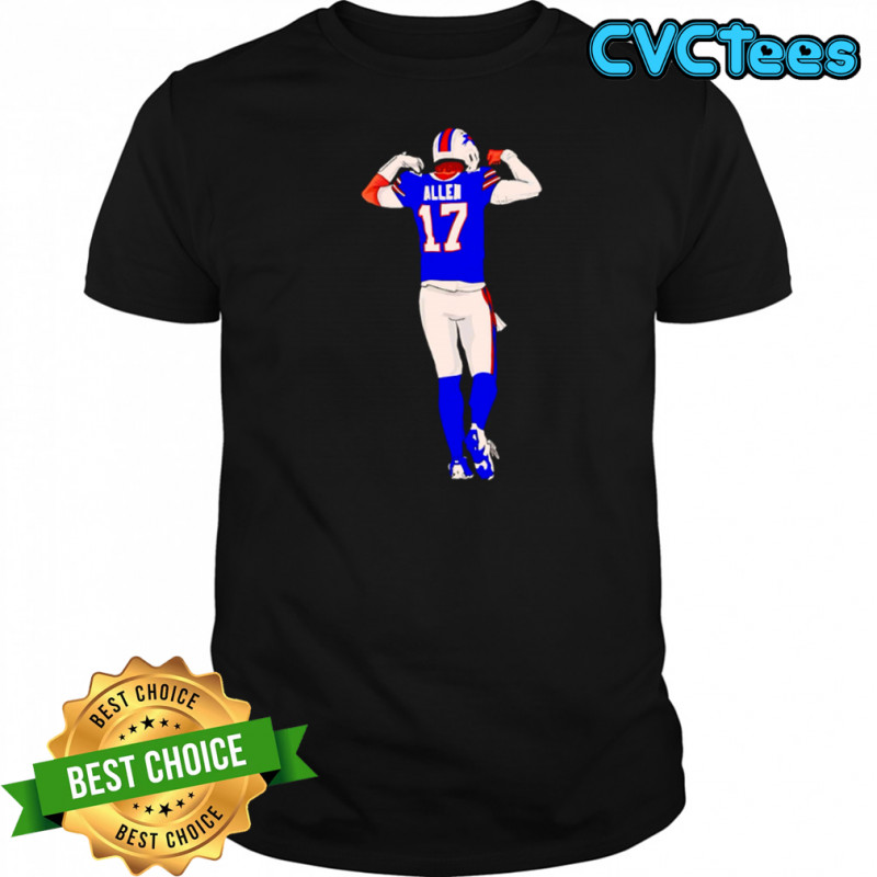 Allen 17 Buffalo Bills football player back view illustration shirt