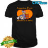America First America Is Back Skeleton Patriot Sitting shirt