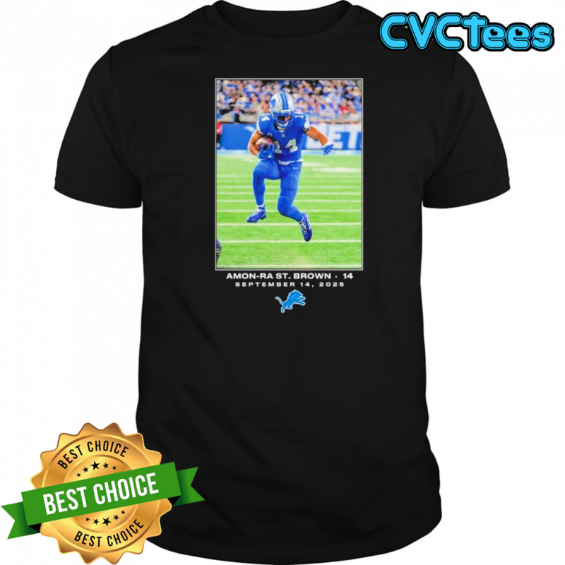 Amon-Ra St. Brown Detroit Lions NFL Flash Features Week 2 September 14 2025 T-Shirt