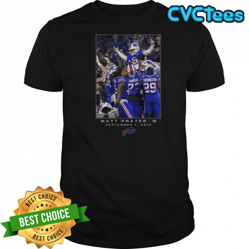 Awesome Buffalo Bills Matt Prater Black NFL Flash Features Week 1 T-Shirt