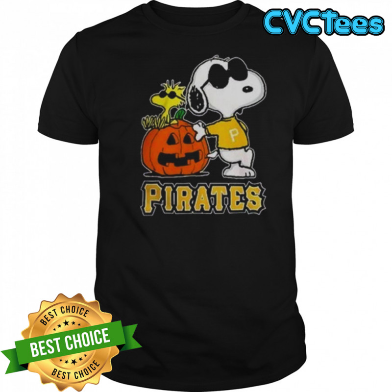 Awesome Snoopy Pittsburgh Pirates MLB Pumpkin Halloween Peanuts Cartoon 2025 T-Shirt
