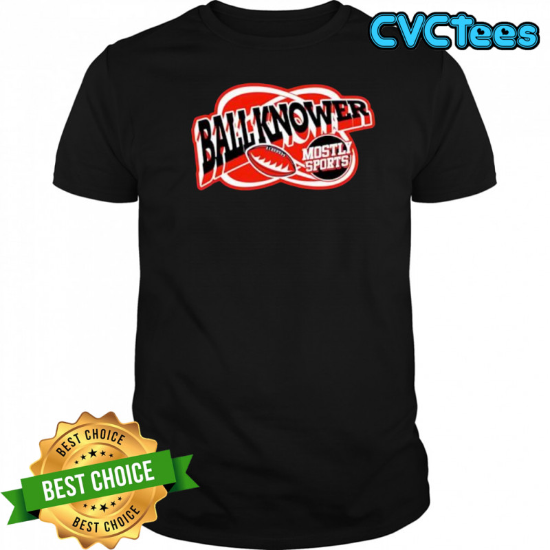 Ballknower Mostly Sports football graphic logo shirt