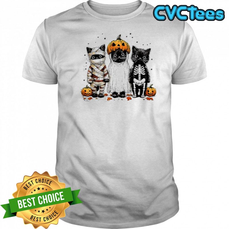 Black Cat Witch Scary Pumpkin Halloween shirt